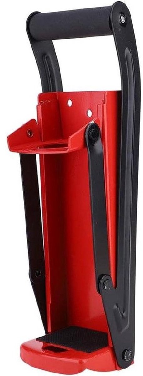 Blikjesbreker Staal - Blikvermaler Flessenbreker - Afval Verminderen - Hoge Hefboomwerking - 500 ml - Rood Zwart