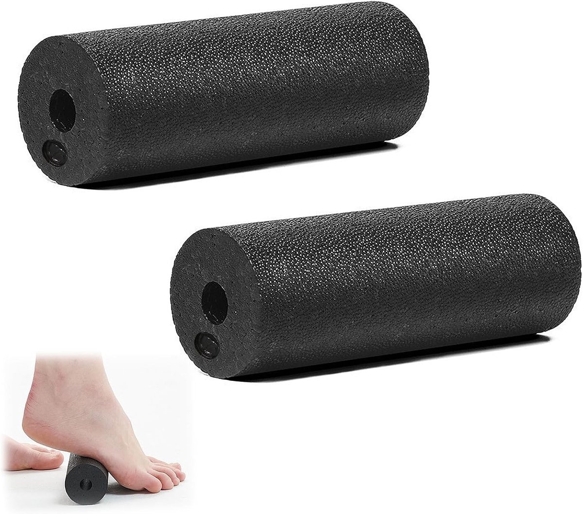 Fascia Roller Set van 2 - 15 cm Zelfmassage Roller voor Voeten, Rug en Diepe Weefselmassage, Ideaal voor Yoga en Fitness
