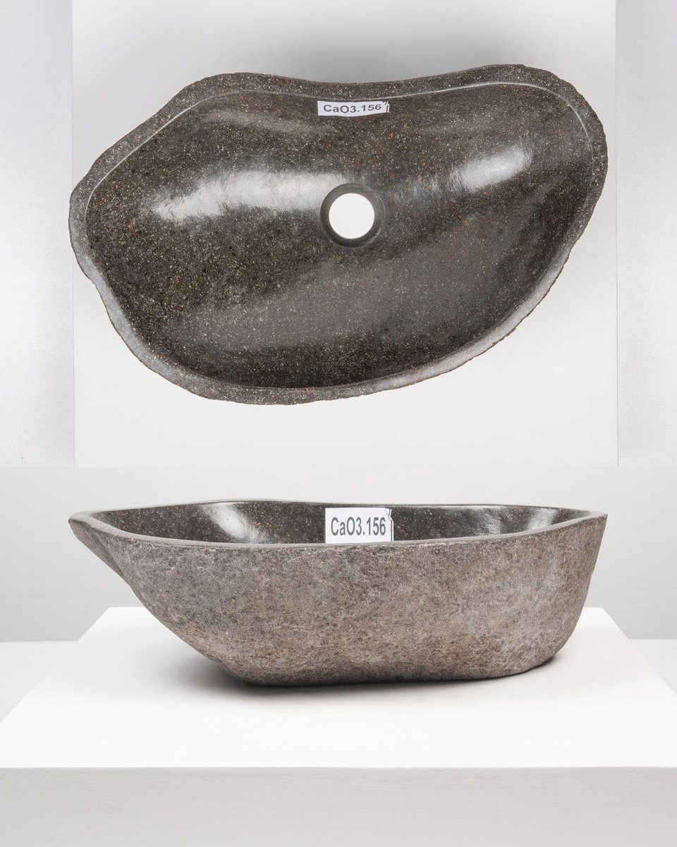 Natuurstenen wastafel - Ovaal 50 cm gepolijst
