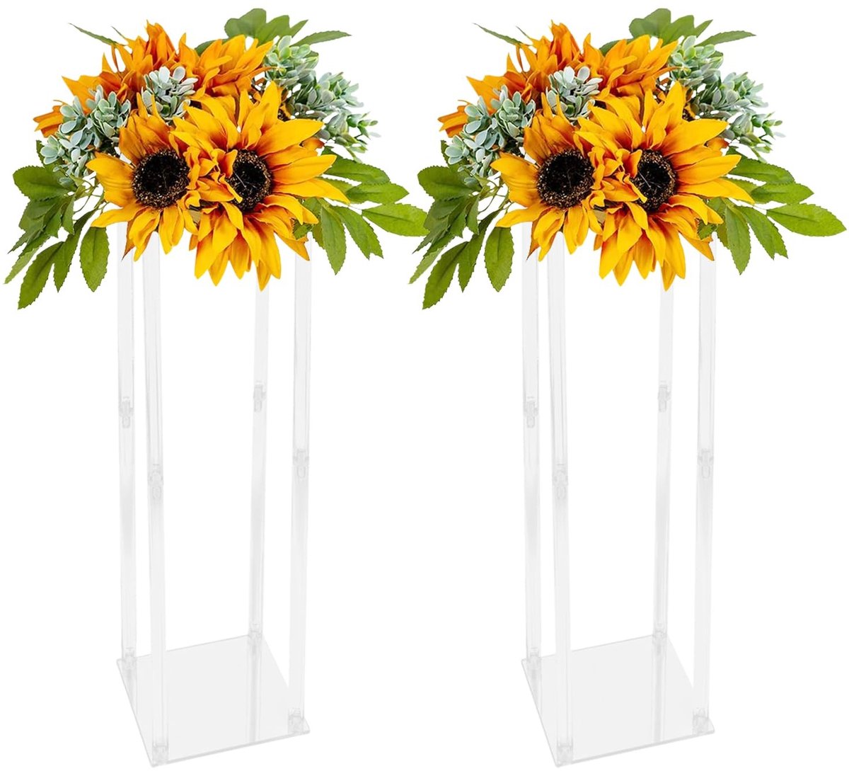 Set van 2 Transparante Bloemhouders - Voor Bruiloft en Decoratie