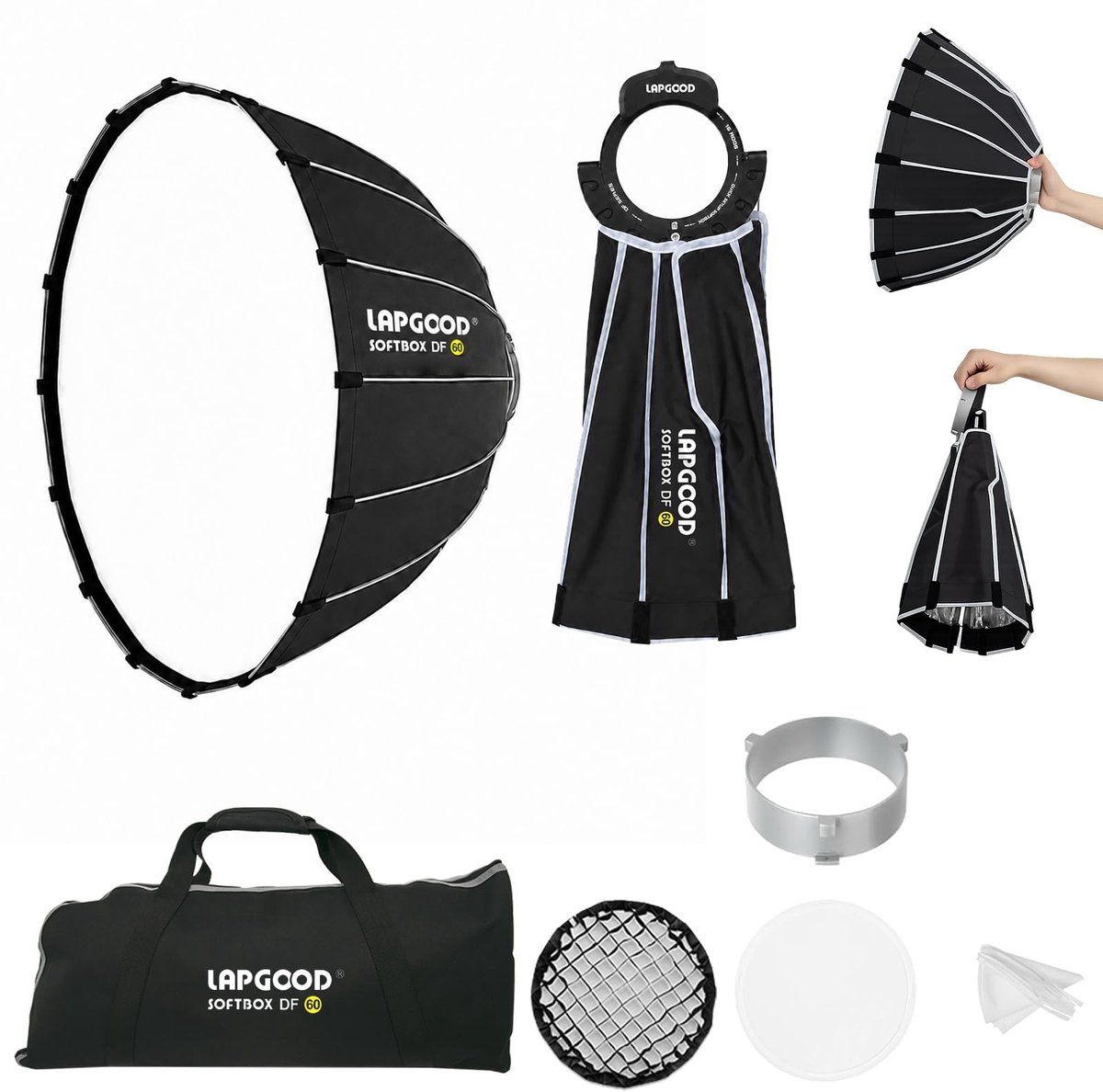 Softbox met Bowens Mount en Honingraatrooster - 60 cm