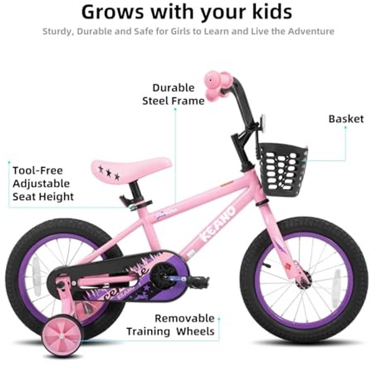 Kinderfiets 14 16 inch met steunwielen en d