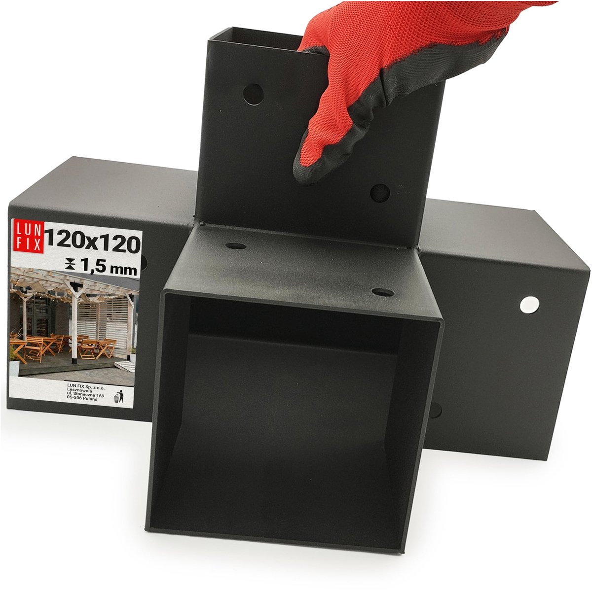 90° Hoekverbinder voor Beugels - Zwart - Staal 2 mm
