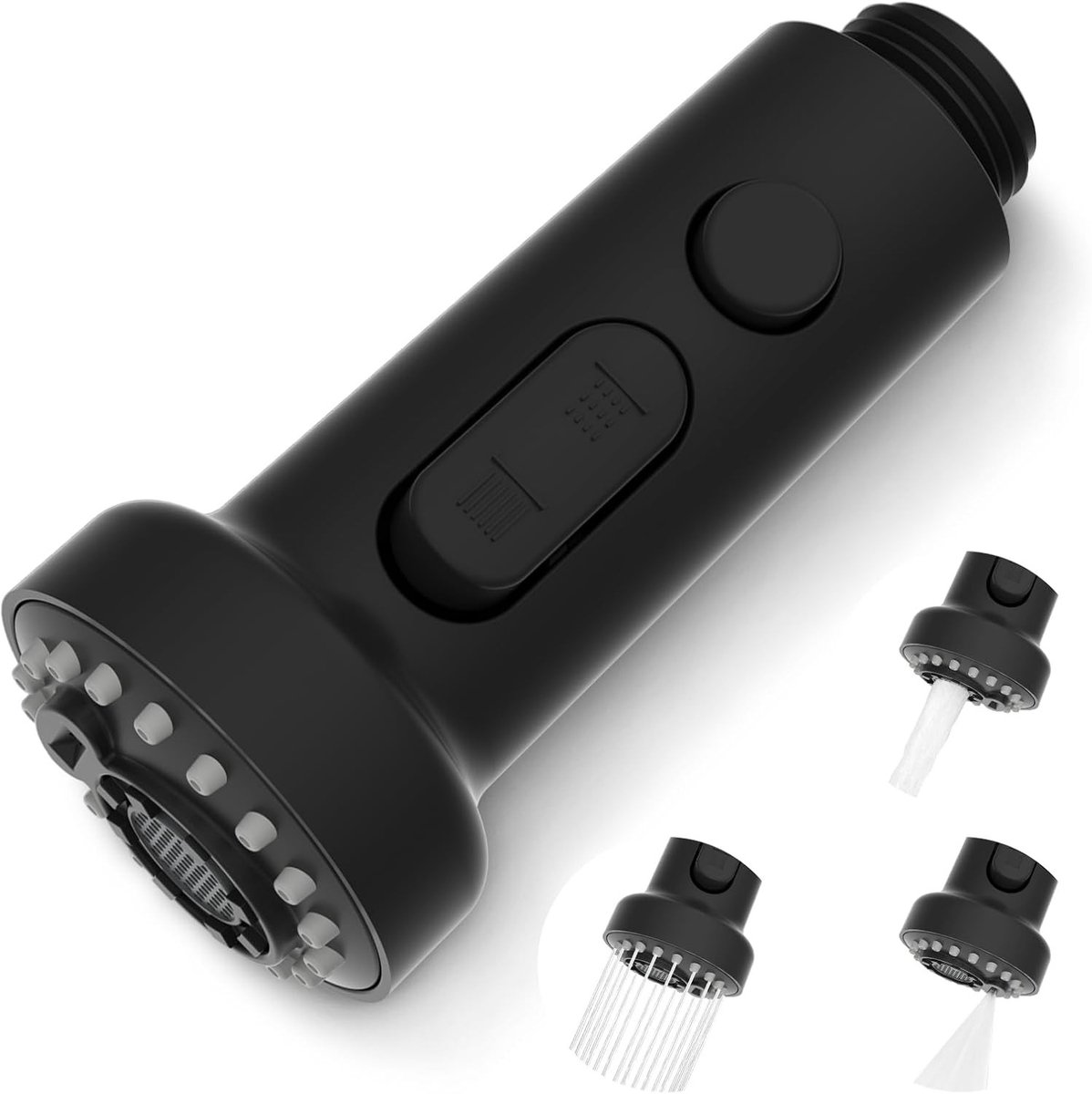 Multifunctionele Keukenhanddouche met 3 Functies, 360° Draaiend en Universele Aansluiting G1/2, Zwart