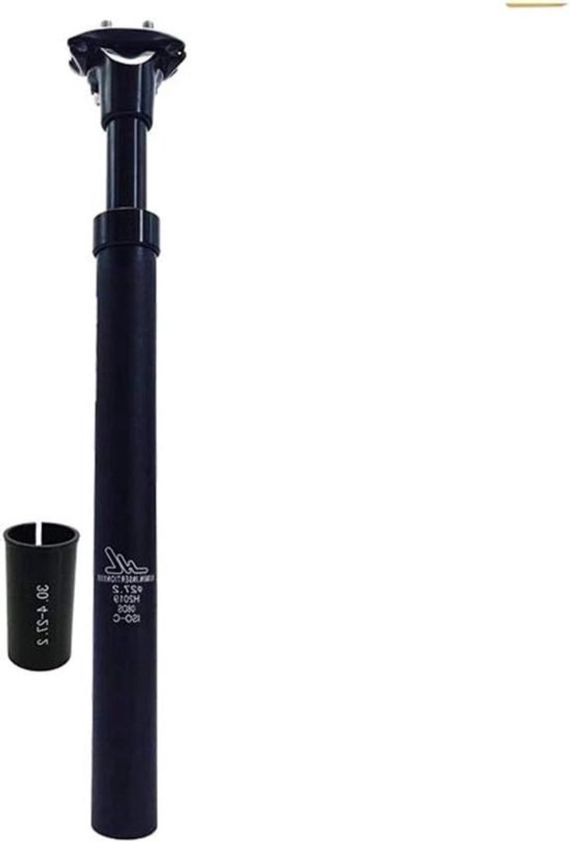 Verende zadelpen - Fiets zadelbuis - Comfortabel fietsen - Aluminiumlegering - 350mm lengte - Zwart