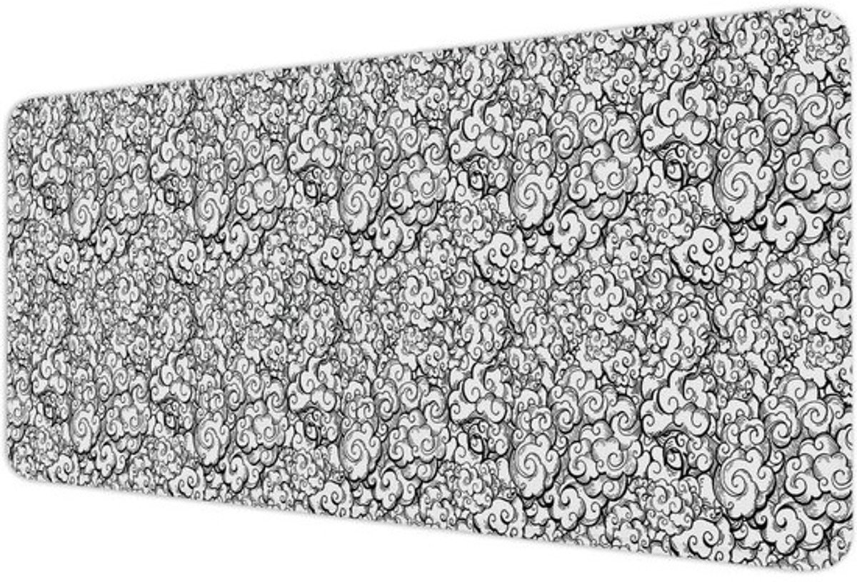 Grote Bureauonderlegger - Verlengde Muismat Bureaumat - Soepel Muisgebruik - Antislip Rubberen Basis - 90 x 40 cm - Japanse Wolken