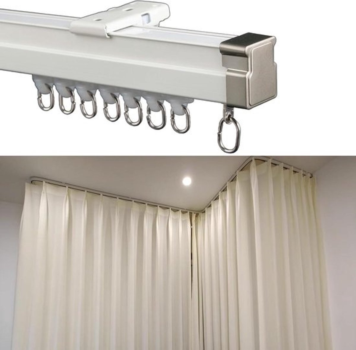 Gordijnrail Heavy Duty - Buigbare Roede - Raambekleding Aanpassen - Flexibel Buigbaar - 42 m - Wit
