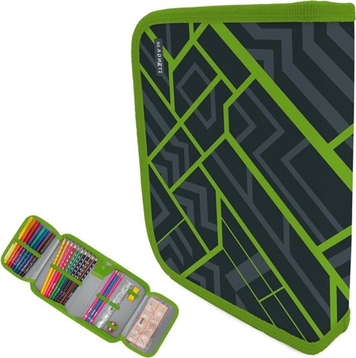 Pennenetui Jongens - Schooletui Gevuld - Schoolbenodigdheden Opbergen - 28 Delig Inclusief - 195 x 13 x 45 cm