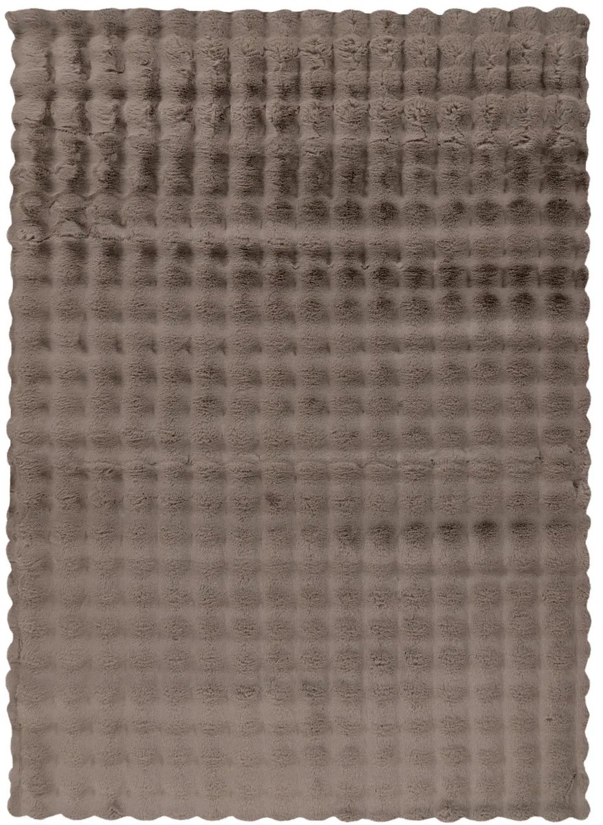Hoogpolig Vloerkleed | Tapijt | Harmony | Ribbels | Taupe | 120x170 cm