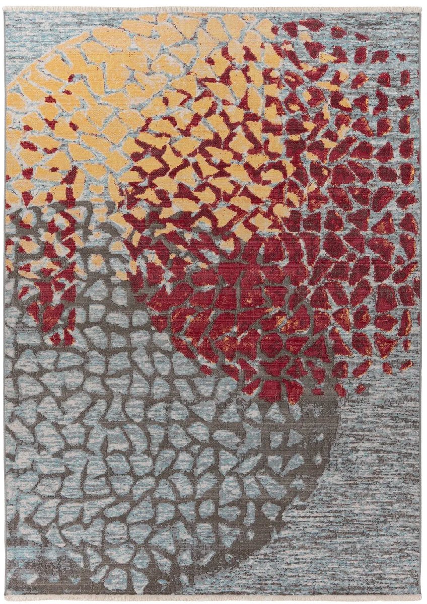Dutch XXL Laagpolig Vloerkleed | Tapijt | Milan | Abstract | Multi/Rood | 160x230 cm Multi / Rood