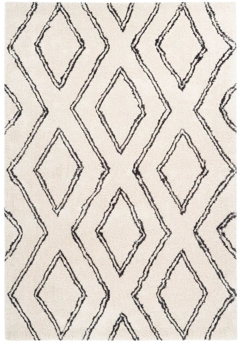 Dutch XXL Berber Vloerkleed | Tapijt | Orlando | Grafisch | Crème | 160x230 cm
