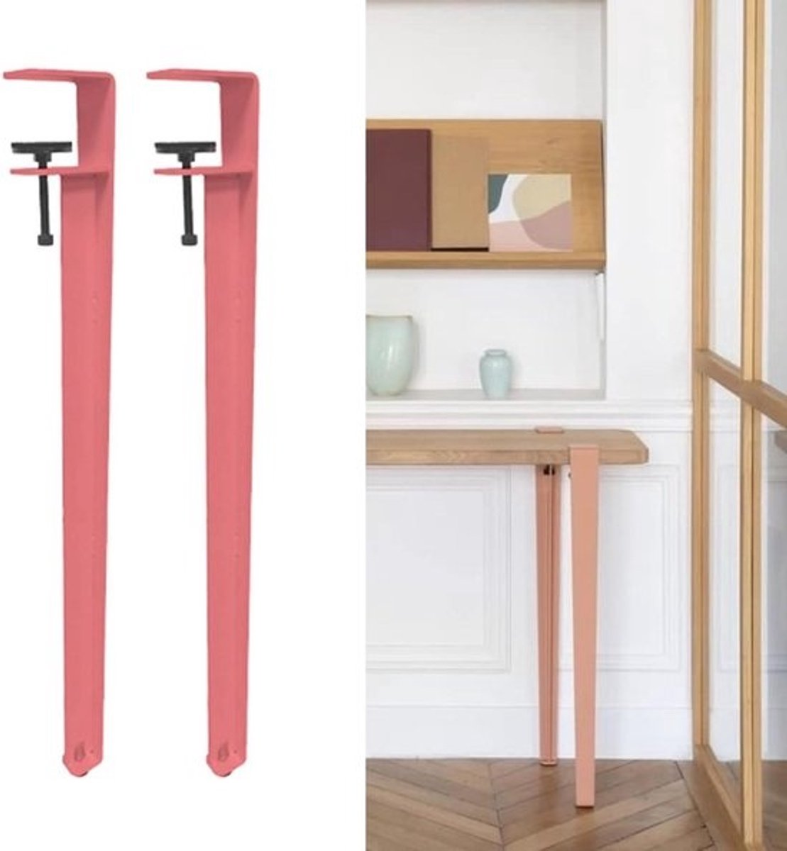 Tafelpoten - Meubelpoten Salontafel - Meubels Maken - Zonder Boren Bevestigen - 40cm Hoog - Roze