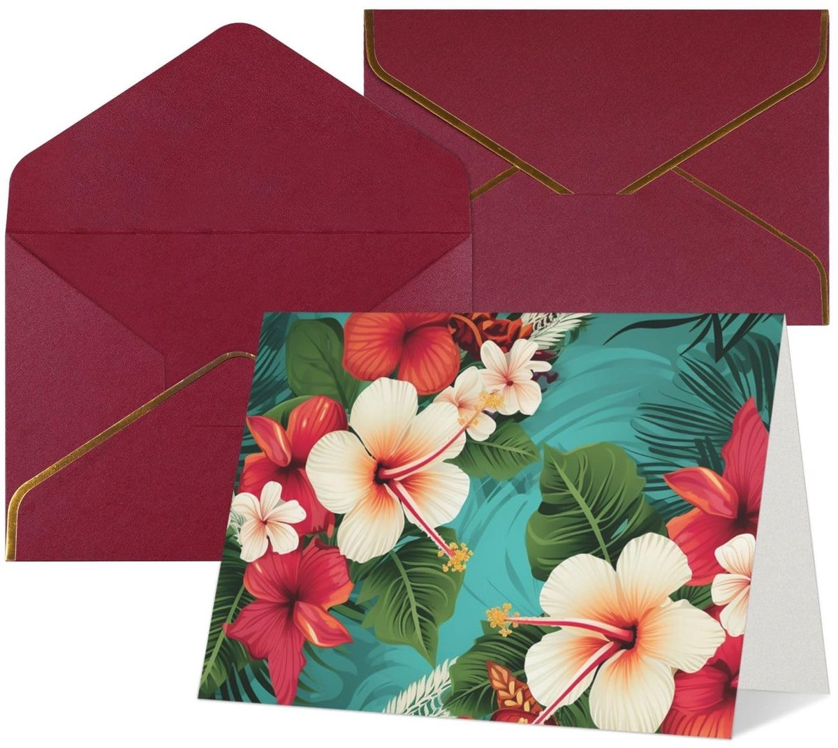 Verjaardagskaarten met Enveloppen - Hawaiiaanse Bloemen