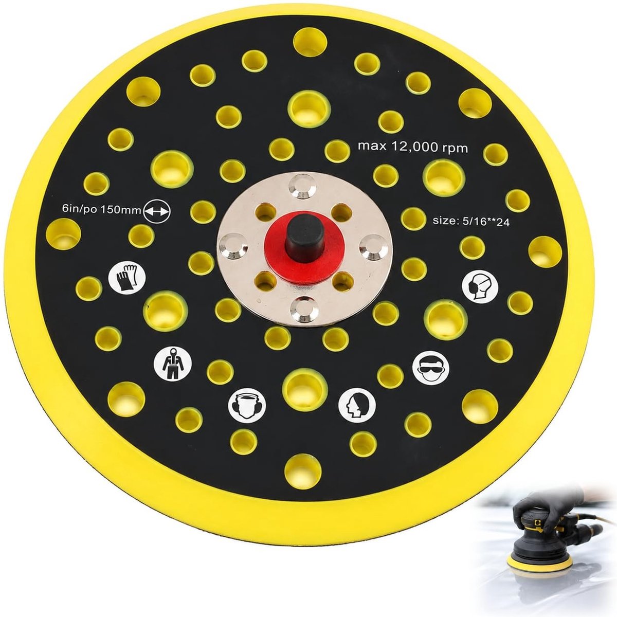 Schuurplaat 150 mm - Voor gebruik met schuurmachines