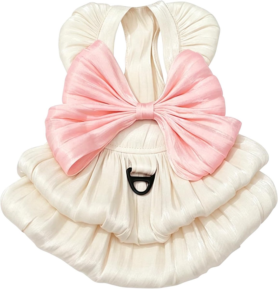 Schattige prinsessenjurk met strik en D-ring voor kleine honden, perfect voor speciale gelegenheden