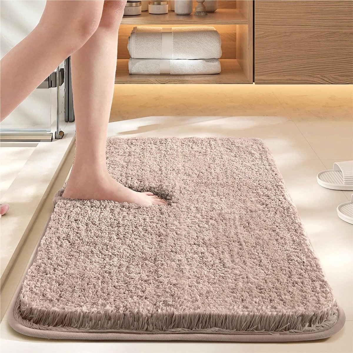Chenille Badmat - Antislip en Absorberend - Beige 50x80cm