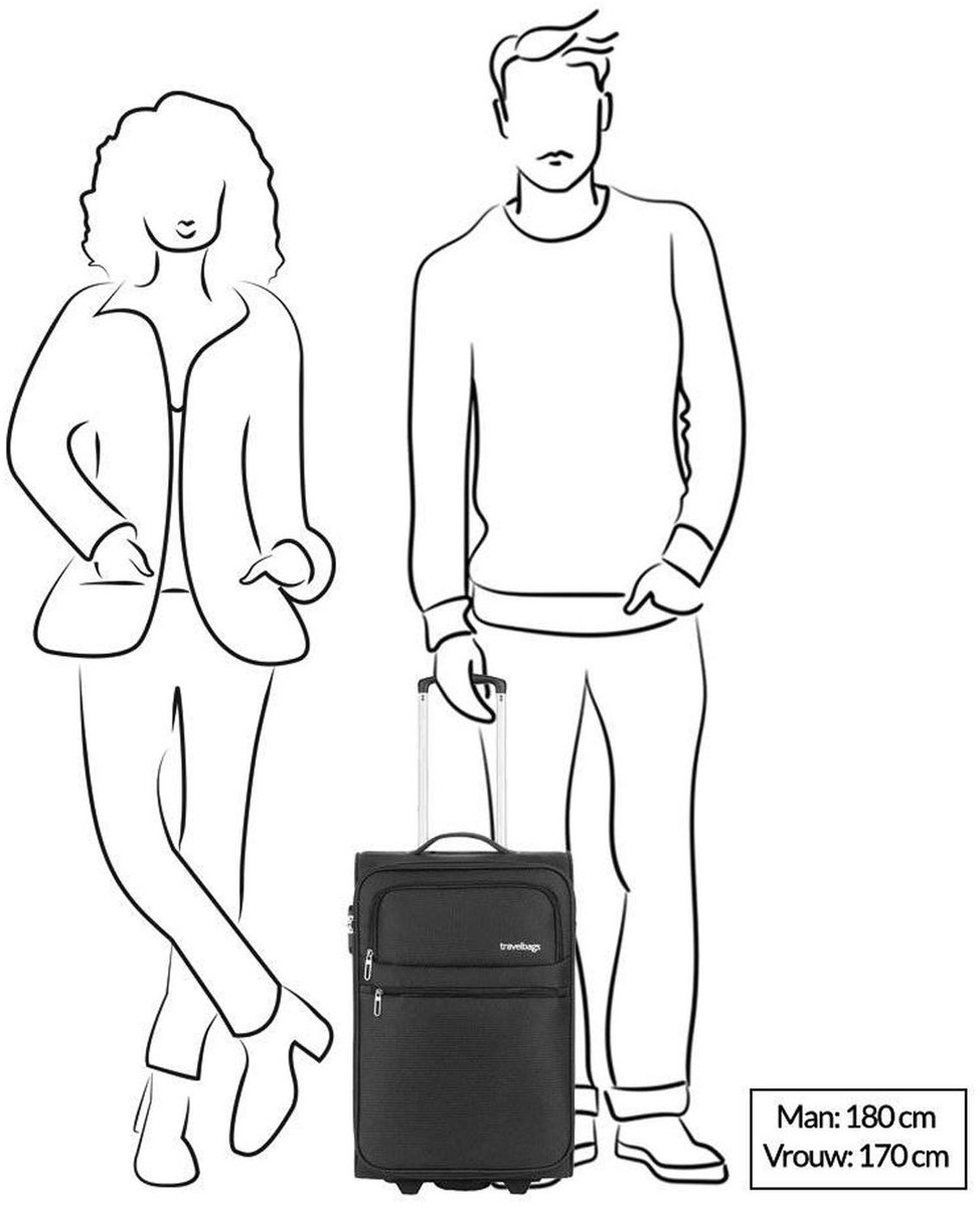 Travelbags The Base Soft Handbagage Trolley 55 cm - 55x35x20 cm - zwart