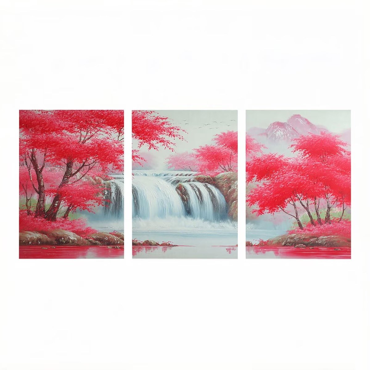 Glow-in-the-Dark schilderen op nummer - Waterval thema - 75 x 50 cm - Set van 3