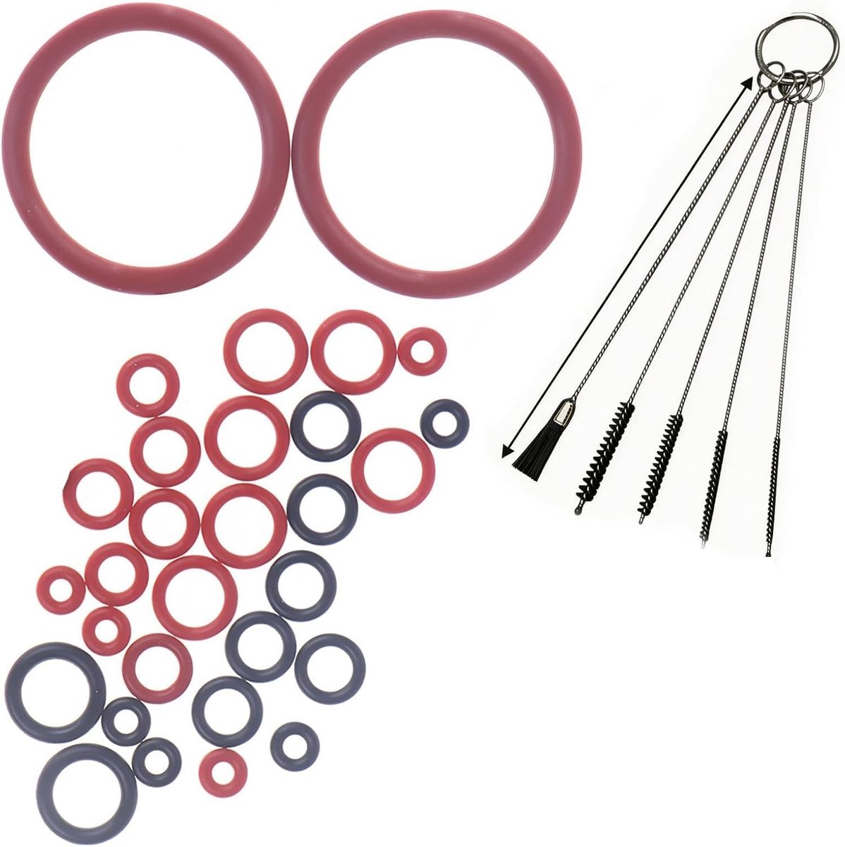 Complete O-Ring Set met Reinigingskit voor Koffiemachines - Ondersteuningsklep, Brouwgroep, Stoomklep en Compatibiliteit met Saeco, Gaggia en Spidem