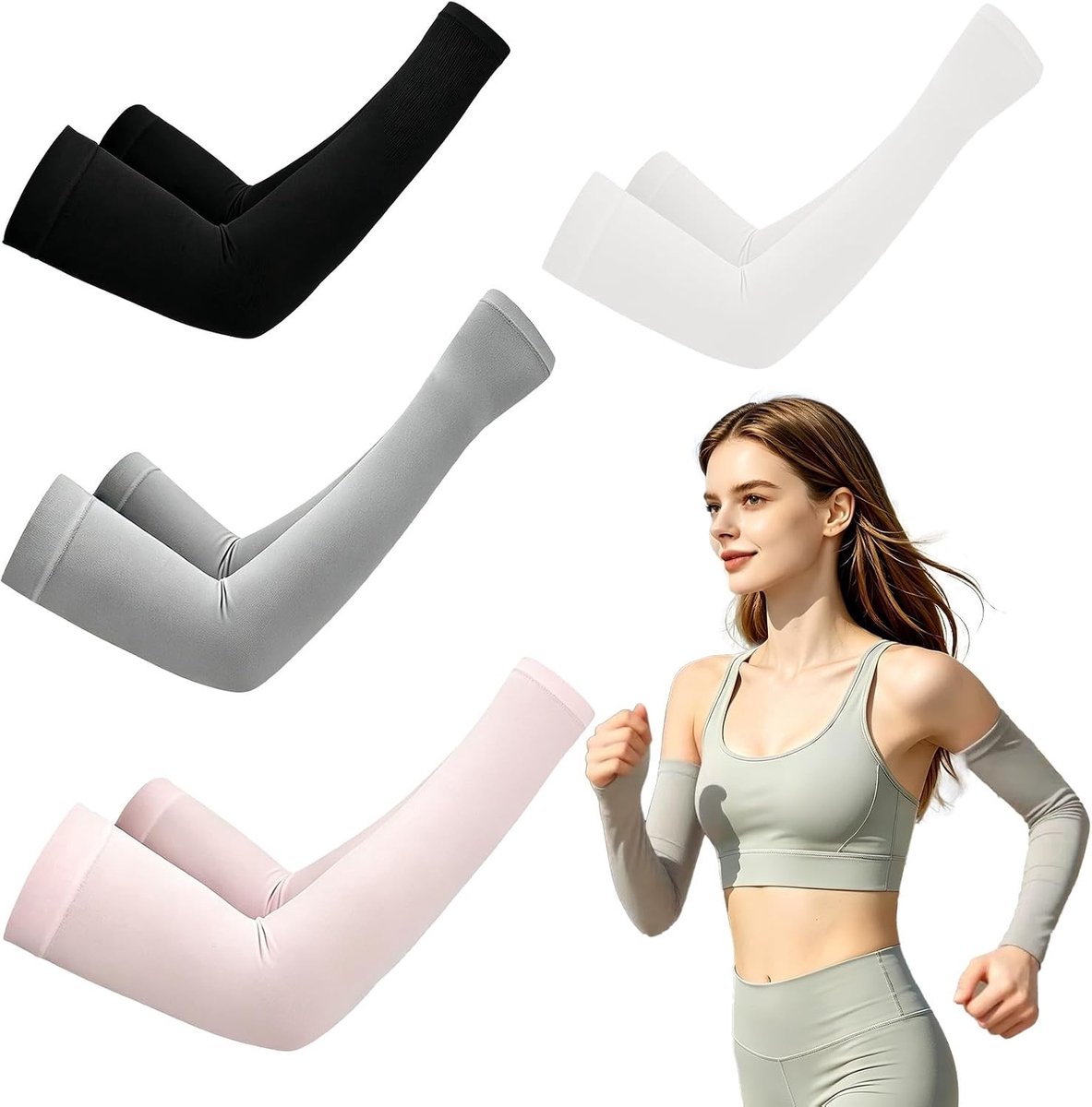 Arm Cuffs voor Mannen en Vrouwen - Compressiesleeves met UV Bescherming voor Sport, Ademend en Tattoo Cover voor Hardlopen, Fietsen en Golf