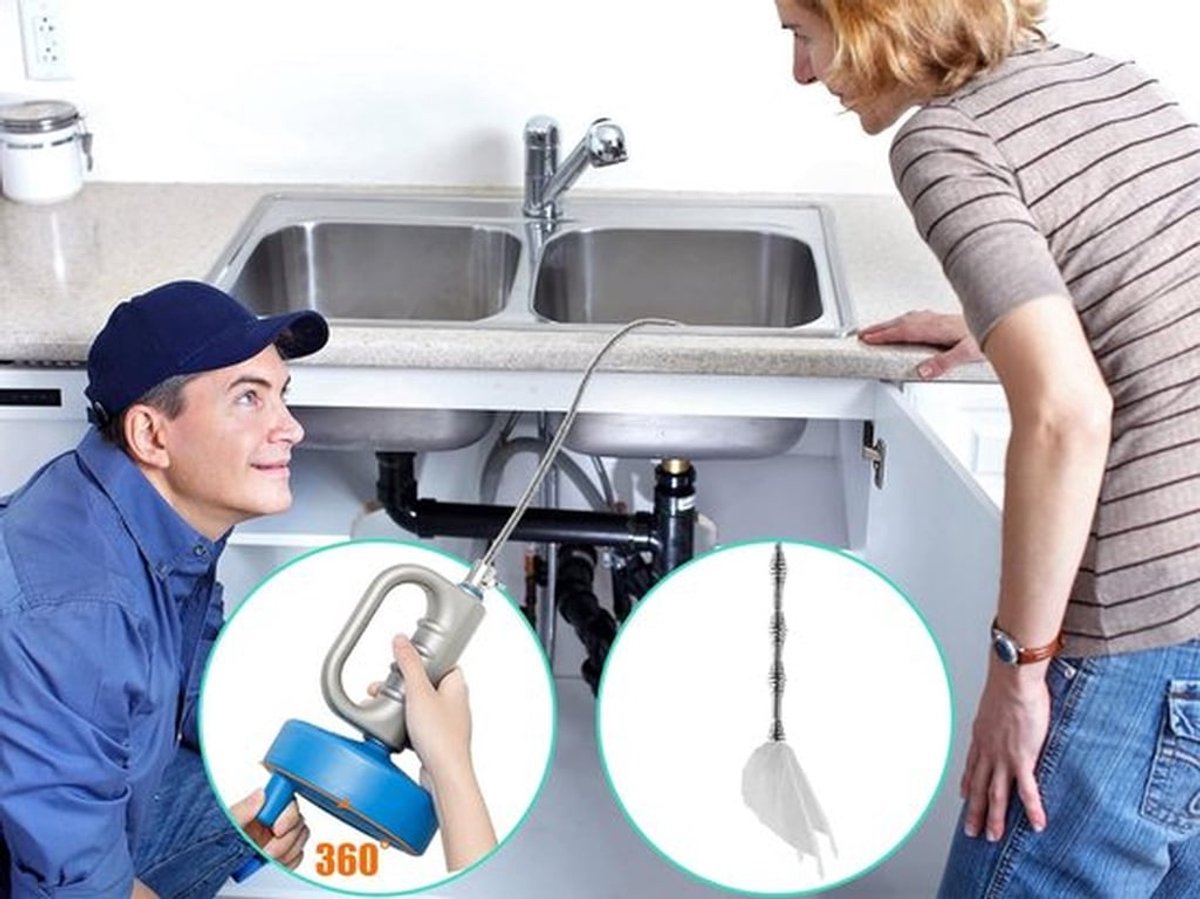 Booraangedreven Afvoerpijpontstopper - Rioolveer Met Pistoolgrip - 4 Meter - Ontstoppen Afvoer - Ontstoppingspistool - Rioolontstopper - Buisreinigingsgereedschap - Flexibele Lange Buisspiraal - Voor Wasbak En Douche