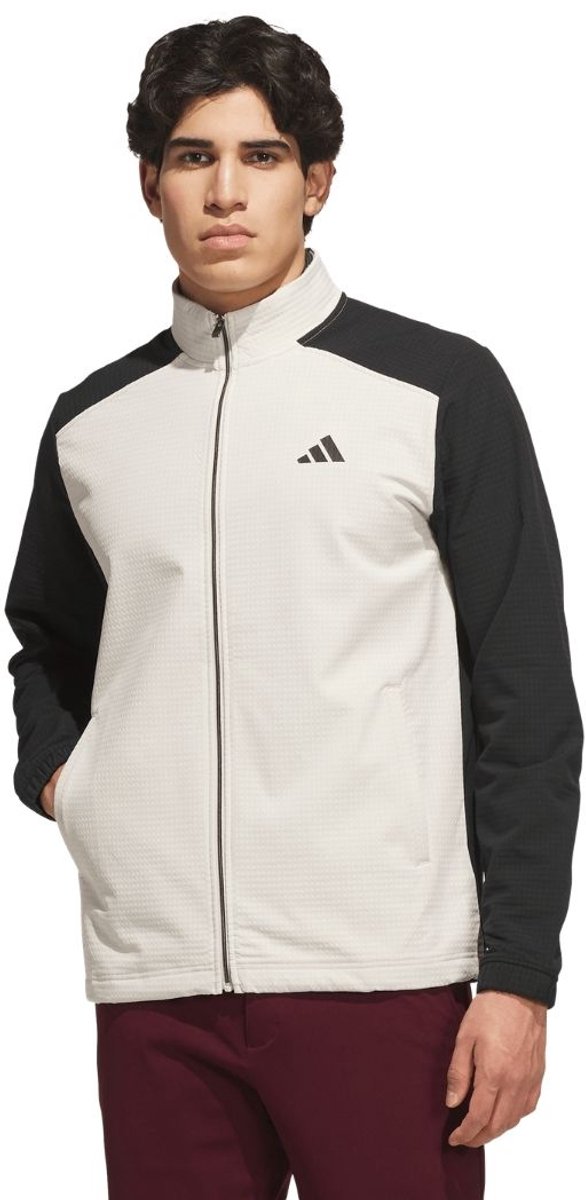 Adidas Ultimate365 Wind Volledige Ritssluiting Heren Golfsweater Aluminium Zwart van adidas — afbeelding 4