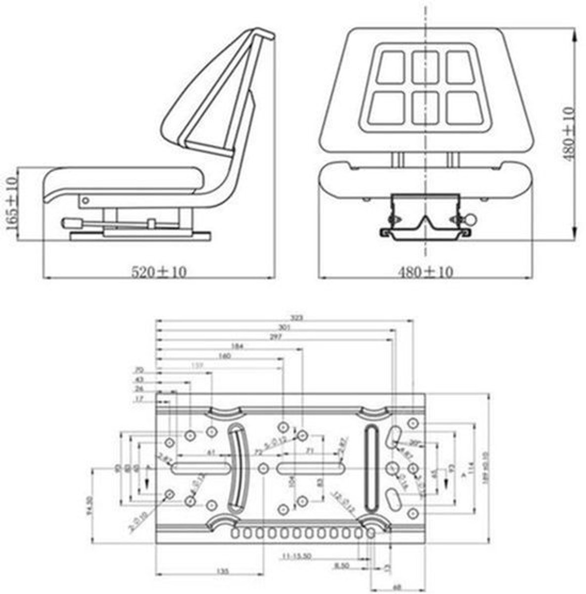 Zitplaats Tractor – Zitplek Buiten – Stoel Grasmaaier – ATV Zitting – Boerderij Zitmeubel – Duurzaam PVC – Stevige Metalen Basis
