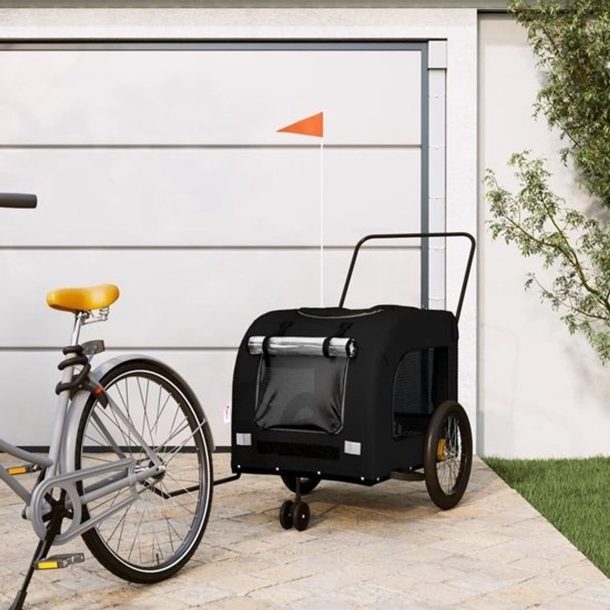 Fietskar voor Honden - Hondenkar Aanhanger - Comfortabel Reizen - Robuust IJzeren Frame - 68 x 134 x 73 cm