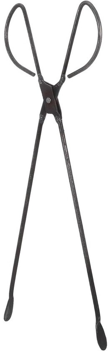 Stalen Vuurtang - Houtgrijper Brikettengrijper - Open Haard Onderhoud - Verlengde Hittebestendige Grip - 48 cm - Zwart