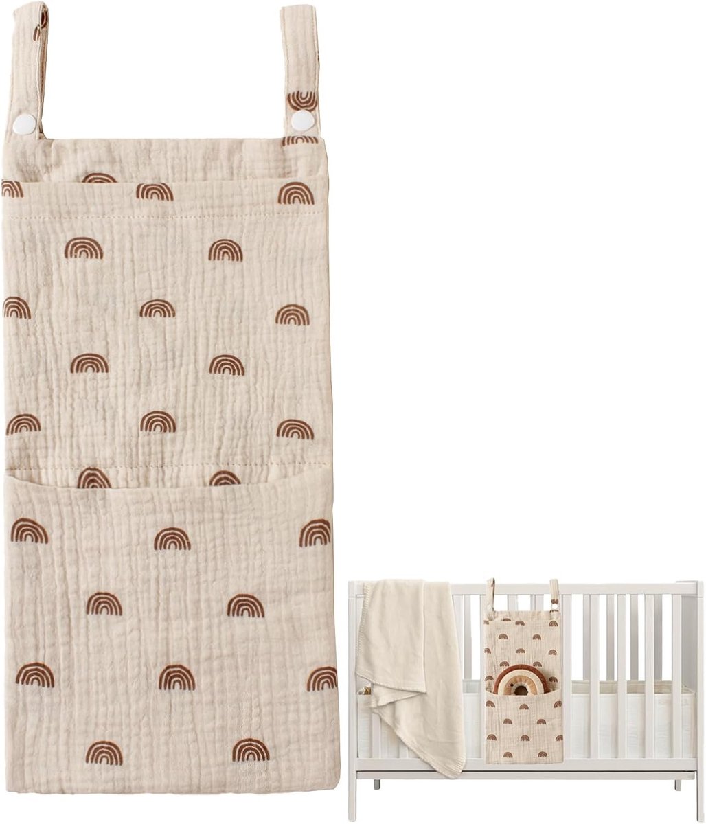 Hanging storage voor kinderkamer, organiser met 2 vakken voor kleine spullen zoals luiers, kleding en speelgoed