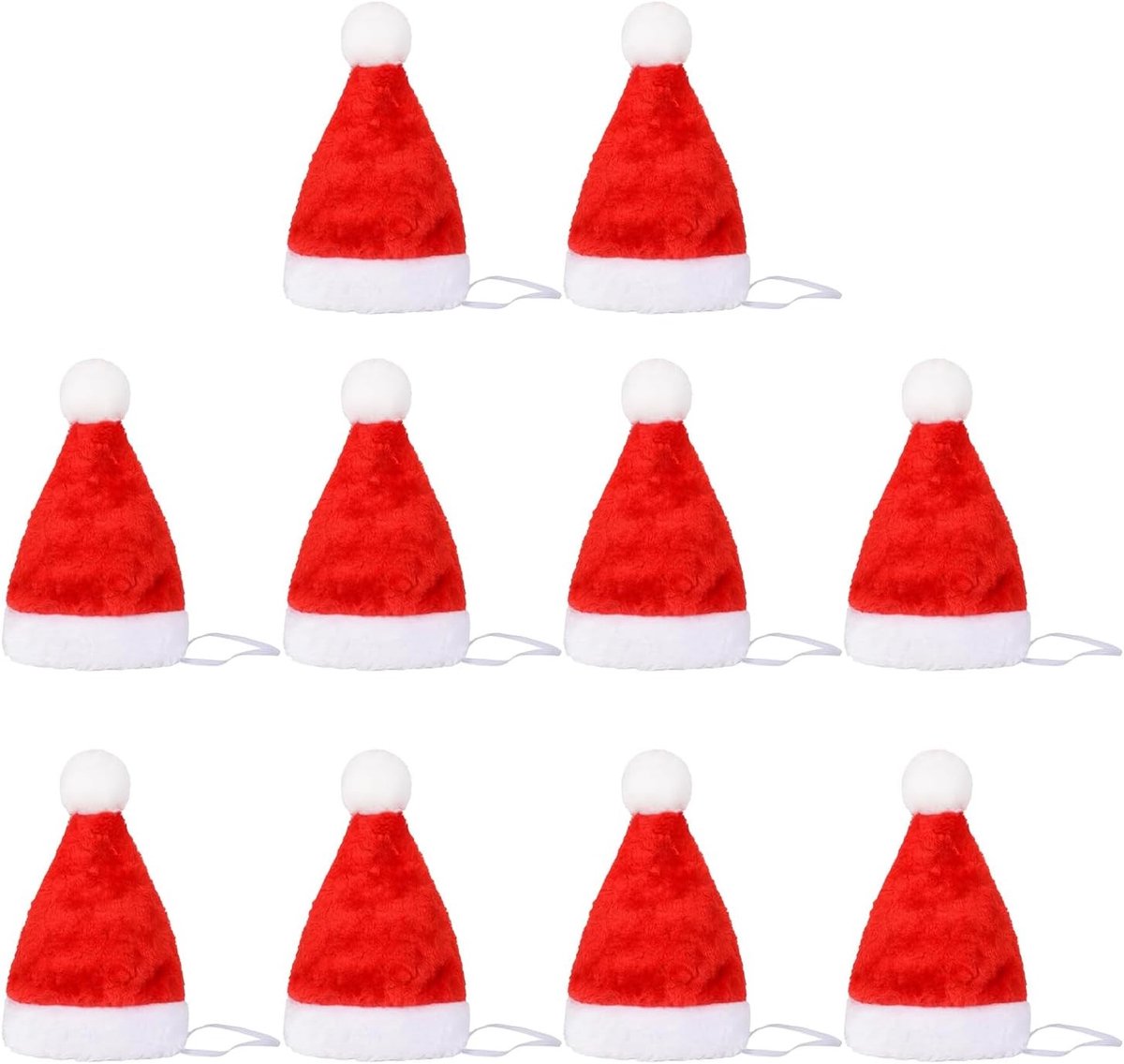 10-delige Kerstman Hoed Set voor Honden - Feestelijke Kostuums voor Huisdieren, Perfect voor Kerst en Oud & Nieuw, Geschikt voor Honden en Katten