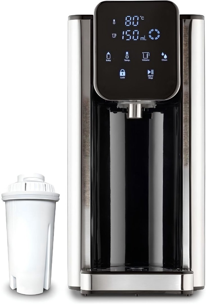 TYR® Heetwaterdispenser - Heetwatertap - Waterdispenser - Zwart/Zilver - 26cm x 16cm x 32cm