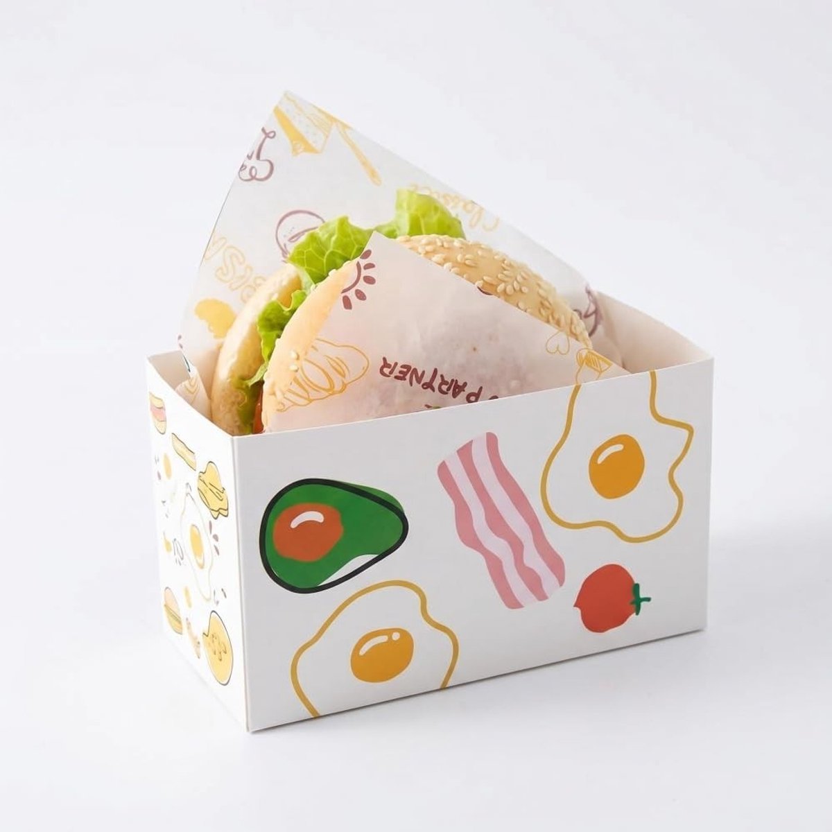 Kraft Sandwich Verpakkingsdozen - 100 Stuks Papieren Dozen voor Take Out, Voedselopslag en Feestelijke Picknicks