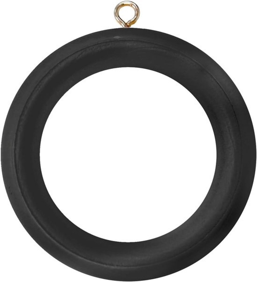 Gordijnringen Hout - Roede Ringen - Gordijnen Ophangen - Met Schroefoog - Binnen Ø 45 mm - Zwart
