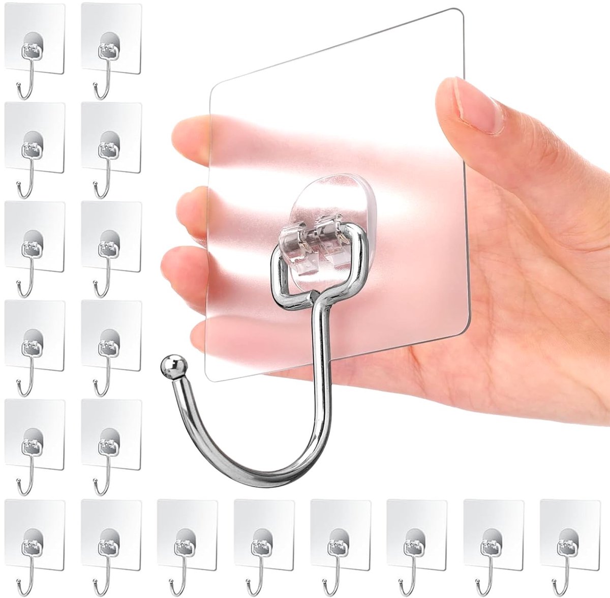 Sterke Adhesieve Wandhaken - 20 Stuks, Waterdicht en Rookvrij
