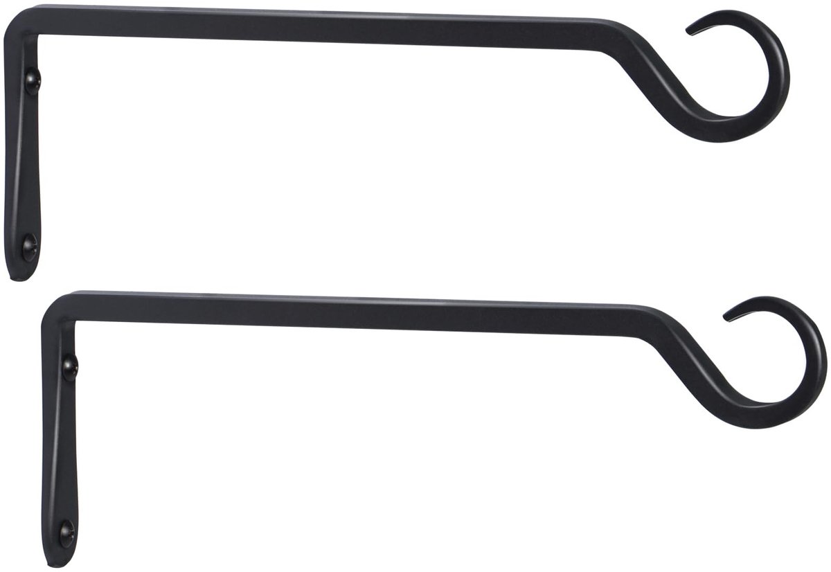 Decoratieve Wandhaak - 2 Stuks - Zwart IJzer