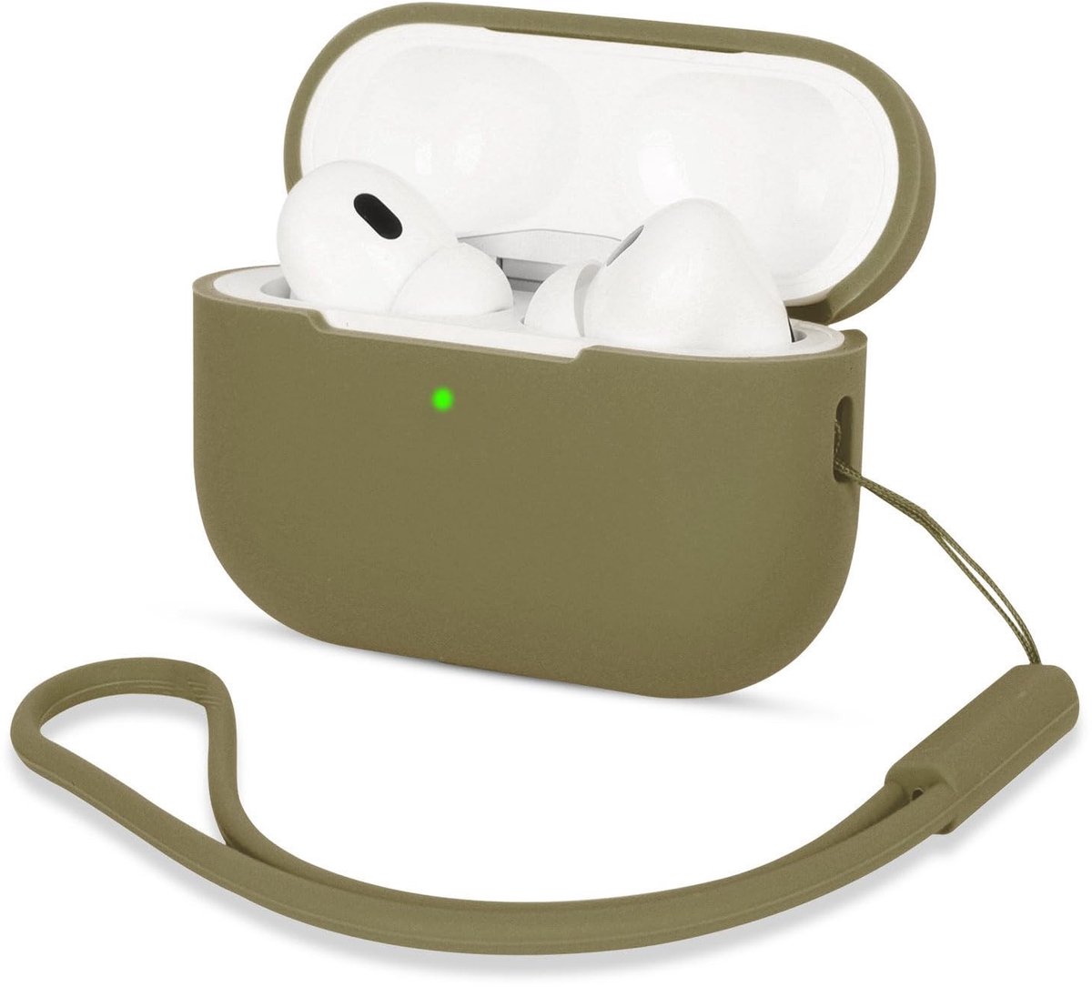 Beschermhoes voor AirPods Pro 2 - Schokbestendig Silicone - Army Groen