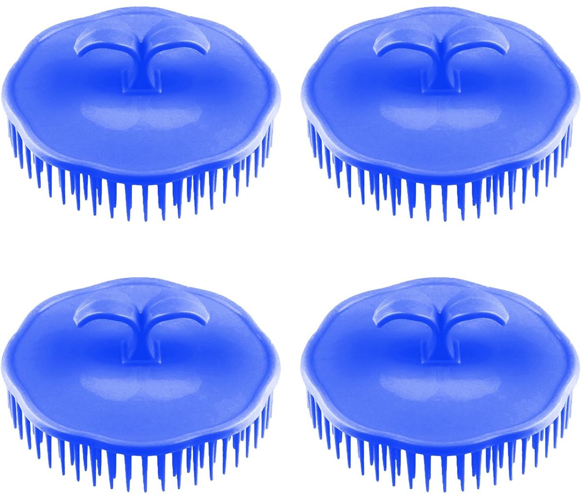 Hoofdmassageborstel Set - 4 Stuks Blauwe Scalp Massager