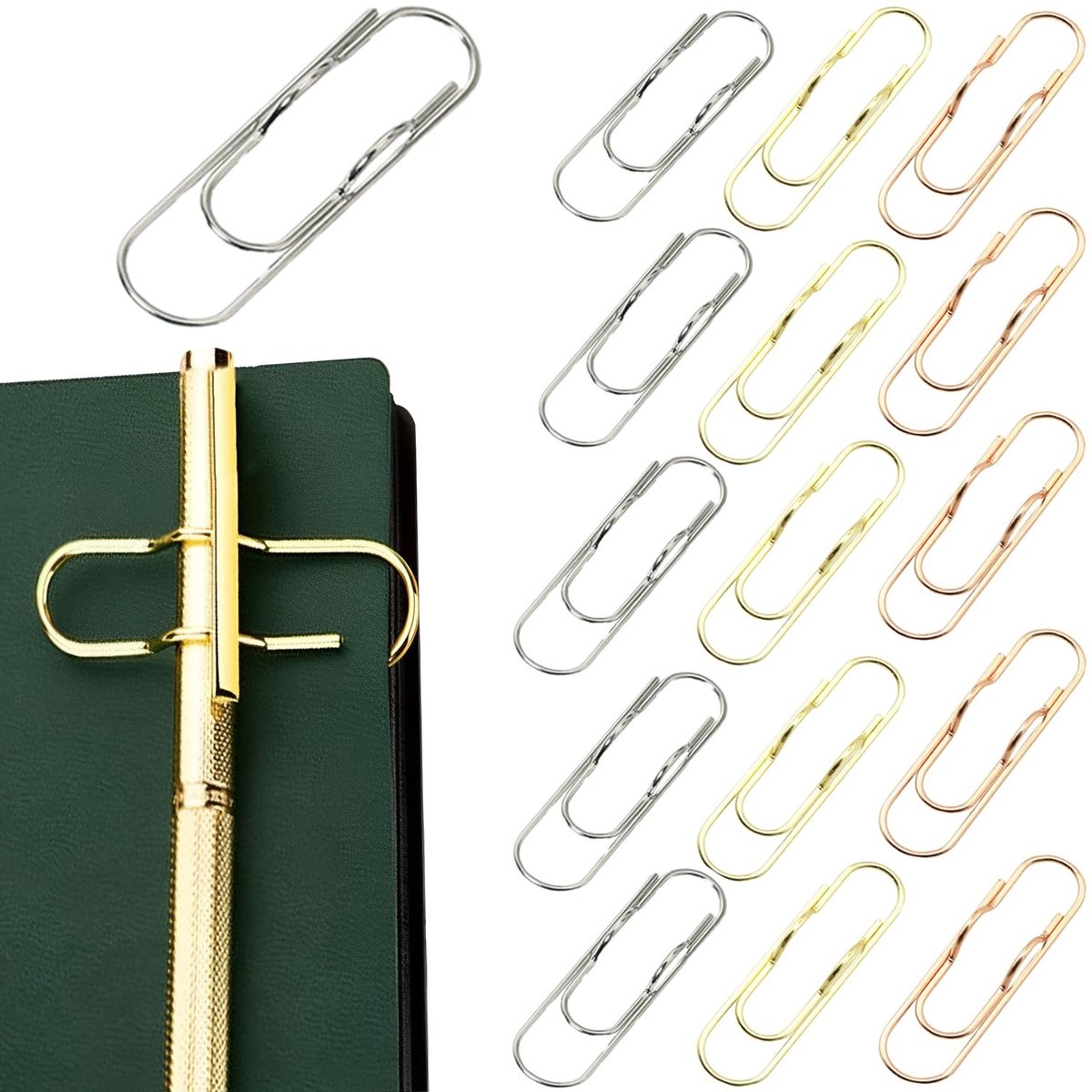 15 Stuks Metalen Pen Clip - Hartvormig Ontwerp