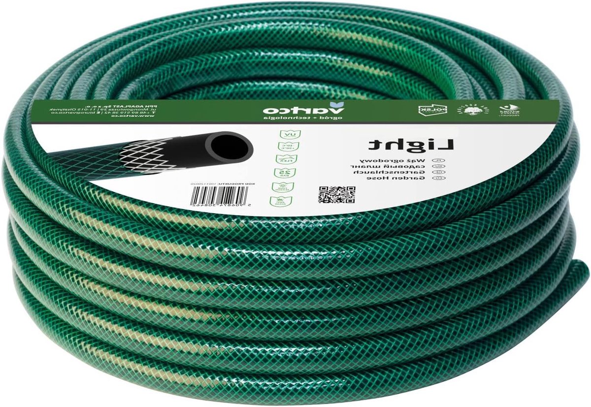 Flexibele waterslang - Tuinslang - Tuin bewateren - UV- en algendicht - 50 meter - Groen/zwart