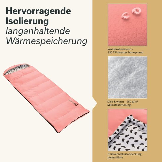 Deken slaapzak voor volwassenen, 220 x 80 cm, 3 seizoenen met katoenen voering — afbeelding 5