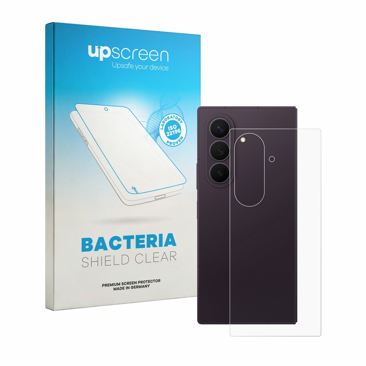 upscreen - Screenprotector voor Samsung Galaxy Z Fold 8 Ultra (Achterkant) - Folie Beschermfolie transparant antibacterieel