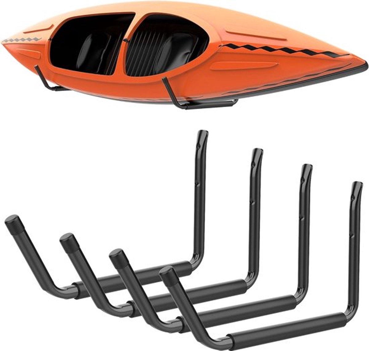 Lichtgewicht opbergrek voor kajaks, wandhaken voor kajaks, geschikt voor kano's, surfplanken, ski's, paddleboards en ladders.
