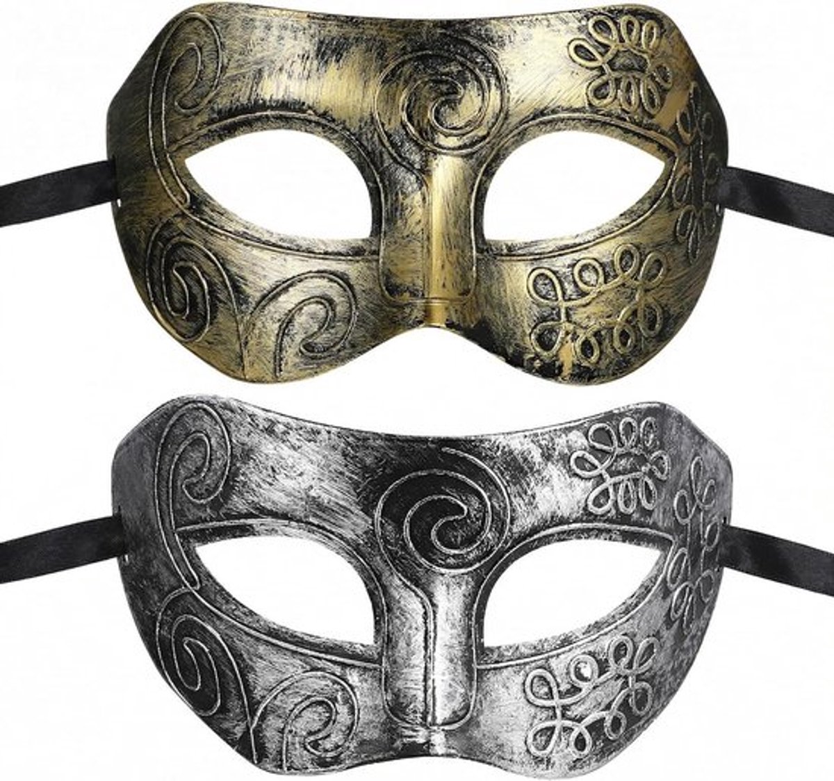 2 stuks Heren Venetiaanse Maskers - Kant - Halloween Party - Carnaval - Avondkostuum - Foto Props