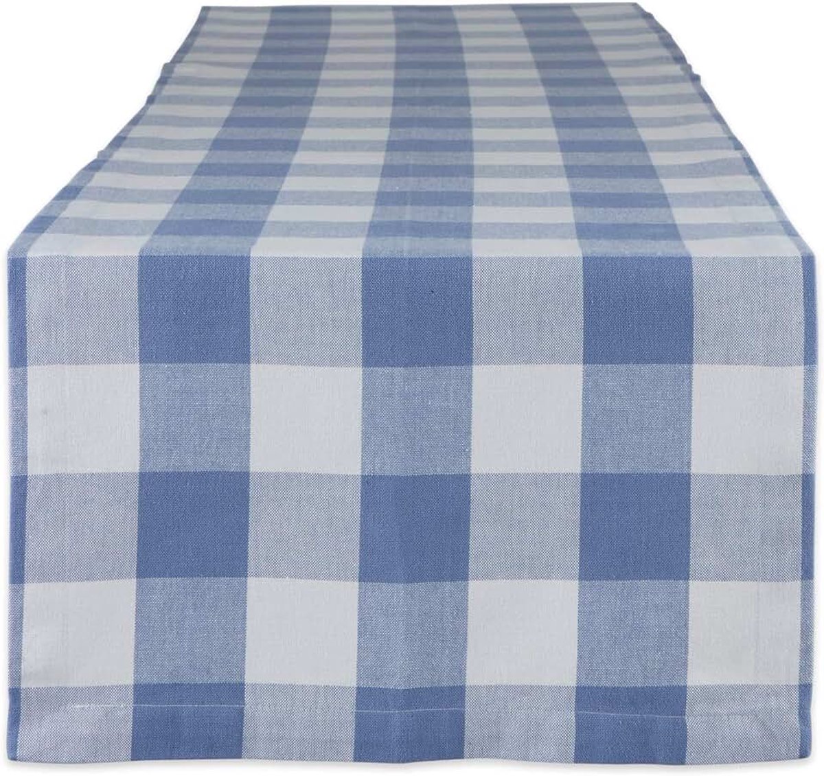Buffalo Check Collection, Classic Farmhouse Tafelloper, 14x108, Stonewash Blauw