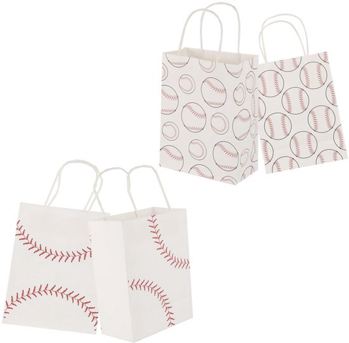 - Feestgunstzakjes - Kraftpapier - Sportthema - Snack traktatie - Handvat - Verjaardagsfeestdecoraties - Kinderen - Honkbal - Cadeauzakjes - Geschikt voor 12 stuks - 2 stijlen - Kleur: Kraftpapier.