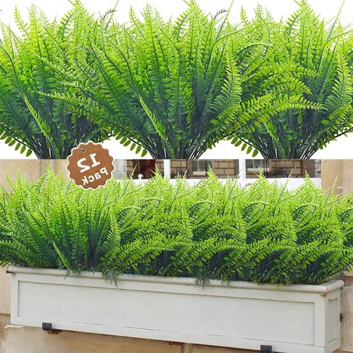 6 Stuks Kunstgras Planten 40 cm UV-bestendige Neppflanten voor Tuin, Balkon en Decoratie