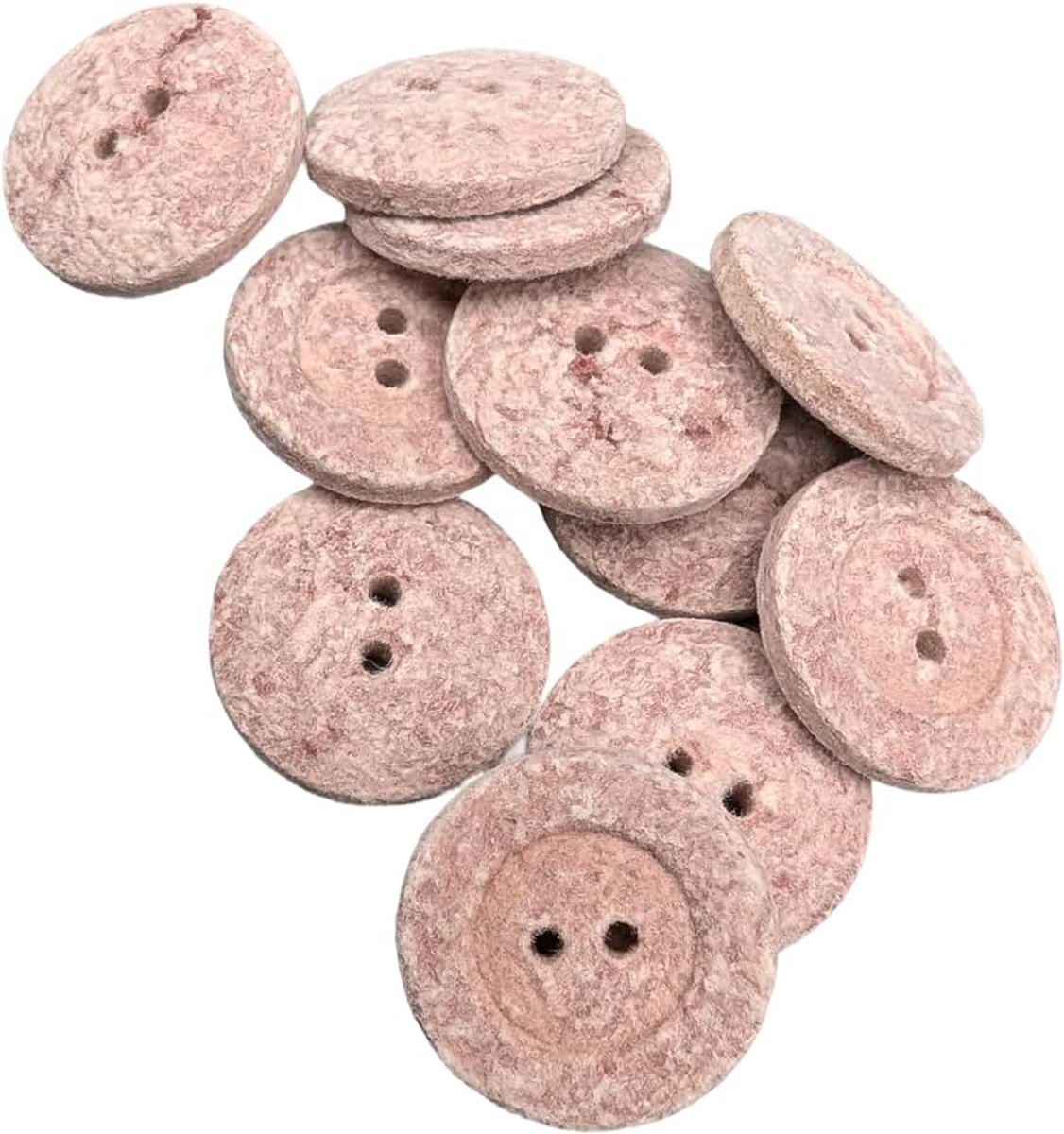 Knopen voor jassen en jassen van gerecycled katoen, roze, 20 mm, gemaakt in Spanje