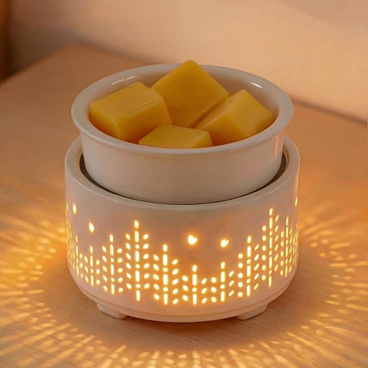 Wax Smelt Warmer-Elektrische Kaars Wax Warmer voor Geurende Wax PTC Verwarming Wax Brander Geur Wax Melter met 7 Kleuren Licht Gift & Decor (7 Kleuren Halo)