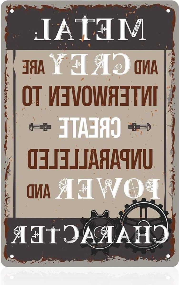 Vintage Metalen Wanddecoratie Bord 30x20cm voor Thuis, Kantoor en Man Cave - Drankbord voor Bar, Garage, Pub - Retro Stijl Decoraties